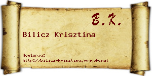 Bilicz Krisztina névjegykártya