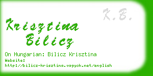 krisztina bilicz business card